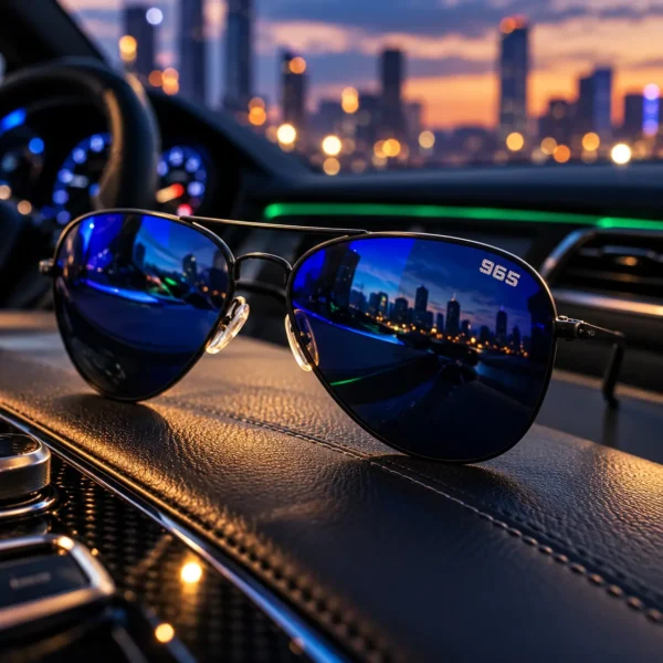 965 Blue Mirror Aviator Sunglasses