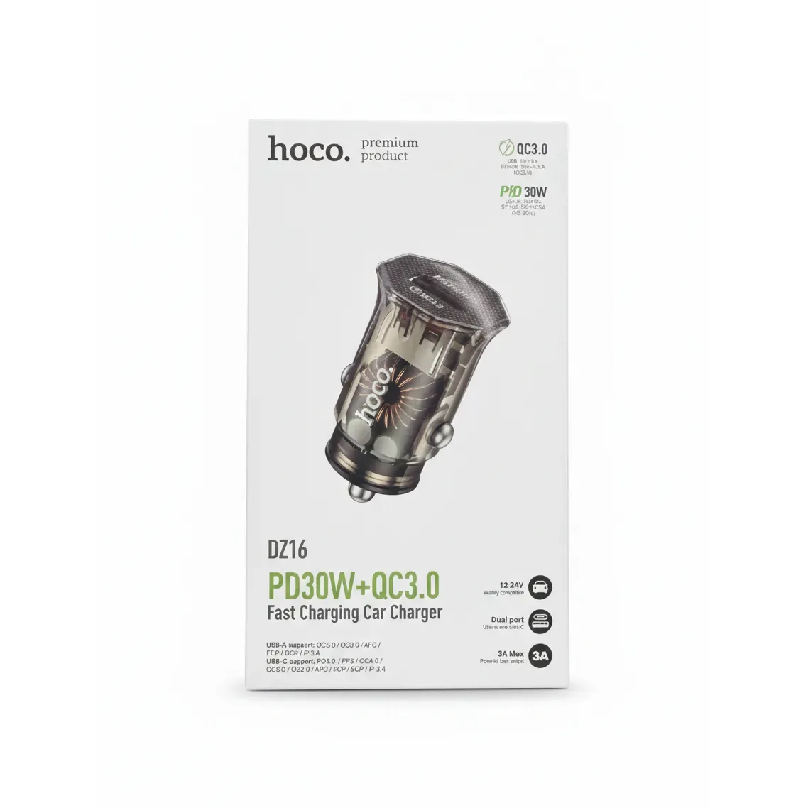 DZ16 PD30w+QC3.0 Fast Charging Car Charger